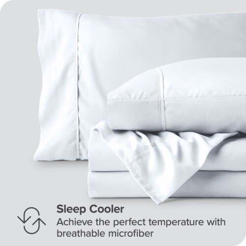 Bare Home 22 Inch Deep Pocket Microfiber Sheet Set - White, King Perspective: right