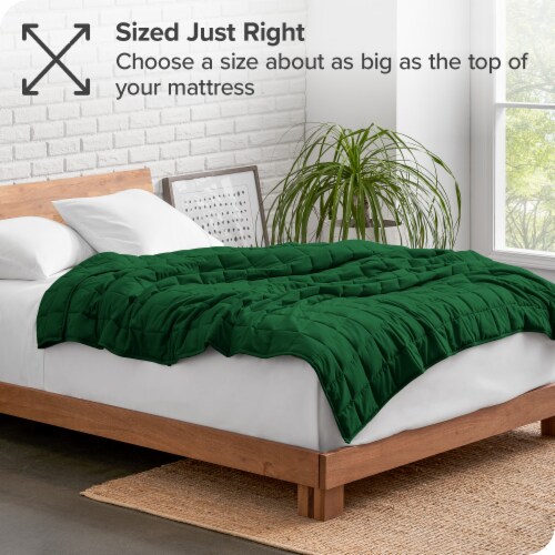 Bare Home Weighted Blanket 48 x 72 15 lbs Cotton Forest Green 48 x 72 15 lbs Foods Co