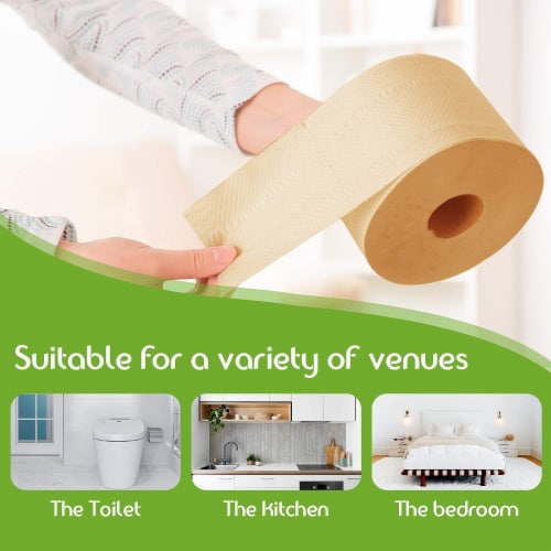 WBM Care Bamboo Toilet Paper, Strong & Flexible 3-Ply, 200 Sheets/Roll | 20 Rolls Perspective: right