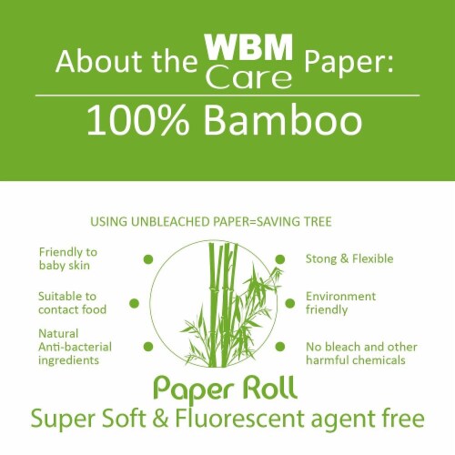 WBM Care Facial Tissue, No Fragrance & Dyes, 3-Ply Bamboo Paper, 150 Sheets/Pack, Pack of 3 Perspective: right