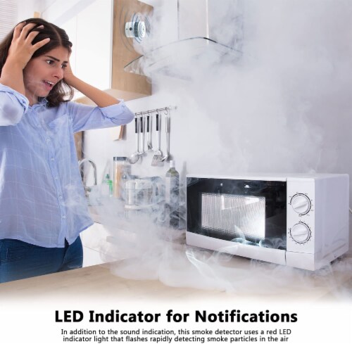 Wi-Fi Smoke Detector, Wireless Smart Fire Smoke Alarm Perspective: right