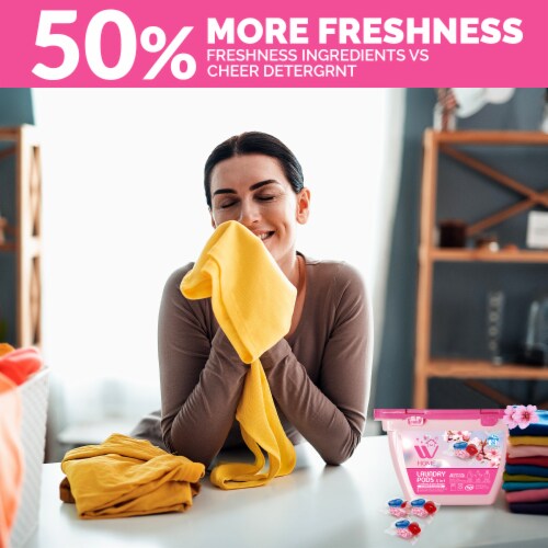 3-in-1 Laundry Pods, High Efficiency (HE), Cheery Blossom Scent, 64 Count Perspective: right