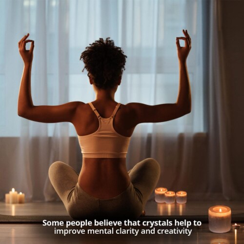Selenite Crystal Candle Holder, Tea Light, Decorative Candlestick Holder For Healing & Medita Perspective: right