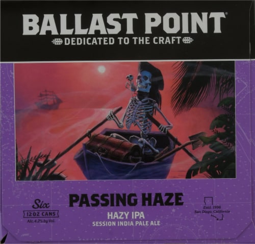 Ballast Point Passing Haze Hazy IPA Beer Perspective: right