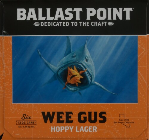 Ballast Point Wee Gus Hoppy Lager Beer Perspective: right