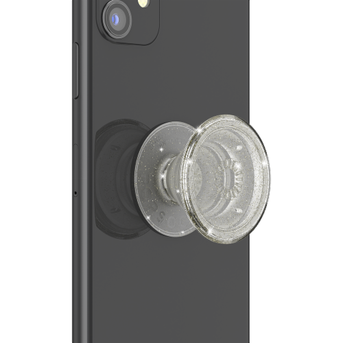 PopSockets Clear Glitter PopGrip - Silver Perspective: right