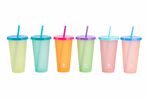Manna™ 6 Color Changing Tumblers with Straws Perspective: right