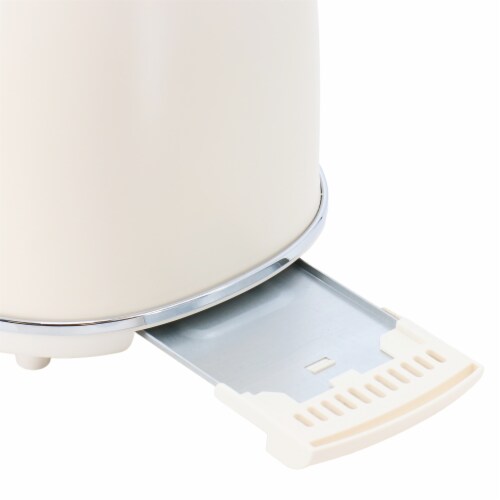 MegaChef 1.7 Liter Electric Tea Kettle and 2 Slice Toaster Combo in Matt Cream Perspective: right