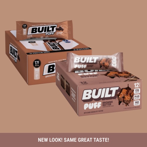 Built® Puff Brownie Batter Protein Bar Case Lot Sale Perspective: right