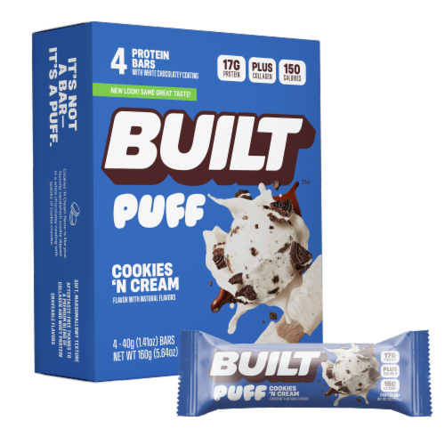 BUILT® Puff Cookies N' Cream Protein Bars Perspective: right