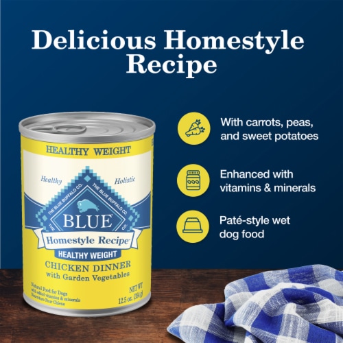Blue Buffalo Homestyle Natural Adult Healthy Weight Wet Dog Food Beef & Garden Vegetables Perspective: right