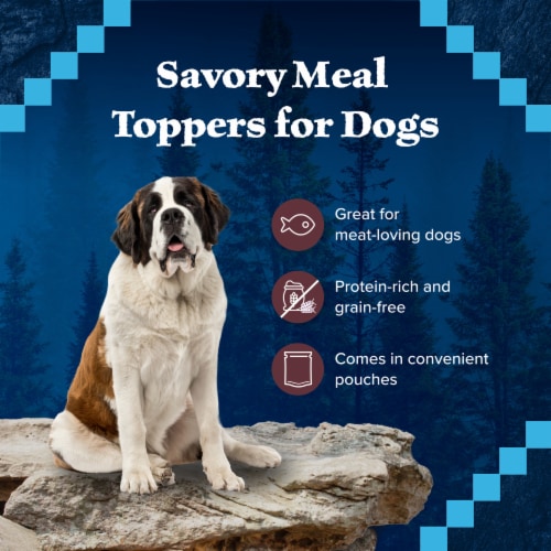 Blue Buffalo Wilderness Trail Toppers Wild Cuts High Protein Salmon Bites in Gravy Wet Dog Food Perspective: right