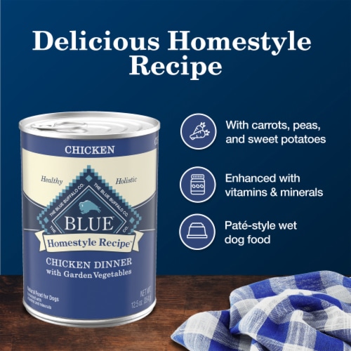 Blue Buffalo Homestyle Natural Adult Wet Dog Food Chicken & Garden Vegetables Perspective: right