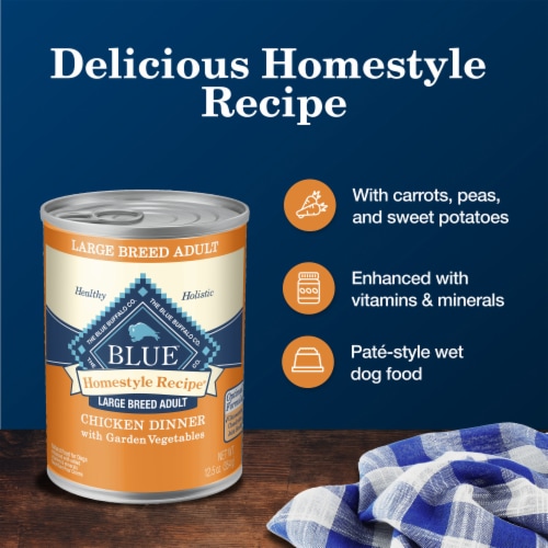 Blue Buffalo Homestyle Natural Adult Large Breed Wet Dog Food Chicken & Garden Vegetables Perspective: right