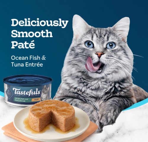 Blue Buffalo Tastefuls Ocean Fish and Tuna Entree Pate Wet Cat Food Perspective: right