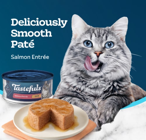 Blue Buffalo Tastefuls Wet Cat Food Paté, Made with Natural Ingredients, Salmon Entrée, 5.5-oz. Can Perspective: right