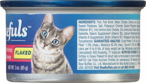 Blue Buffalo Tastefuls™ Flaked Fish and Shrimp in Gravy Wet Cat Food Perspective: right