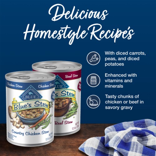 Blue Buffalo Blue's Stew Natural Chicken & Beef Adult Wet Dog Food Variety Pack Perspective: right