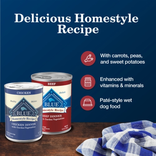 Blue Buffalo Homestyle Natural Adult Wet Dog Food Variety Pack Chicken & Beef Dinner Perspective: right