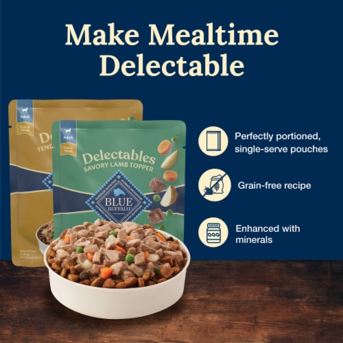 Blue Buffalo Delectables Natural Wet Dog Food Toppers Variety Pack Lamb & Turkey Dinner Perspective: right
