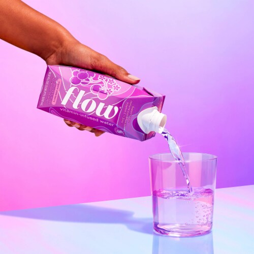 Flow® Vitamin-Infused Elderberry Spring Bottled Water Perspective: right