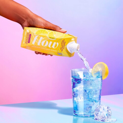 Flow® Vitamin-Infused Citrus Spring Bottled Water Perspective: right