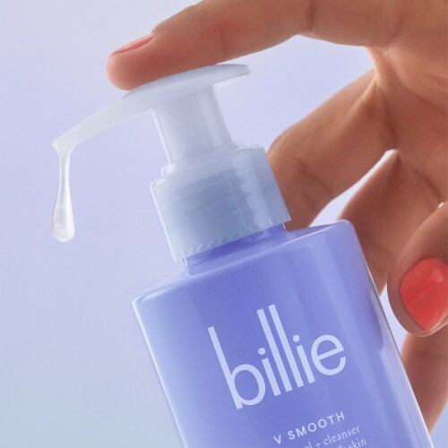 Billie V Smooth Shave Gel + Cleanser for Pubic Hair & Skin pH-Balanced Fragrance Free Perspective: right