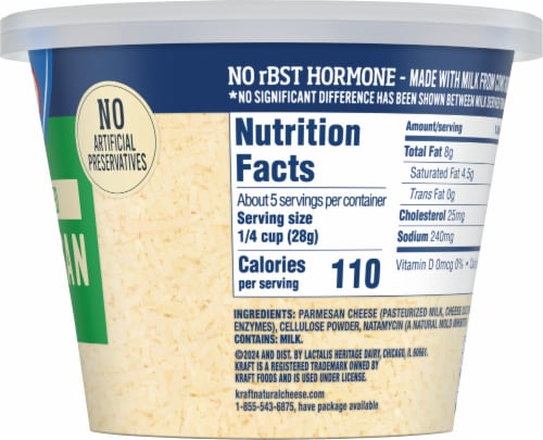 Kraft Shredded Parmesan Cheese Perspective: right