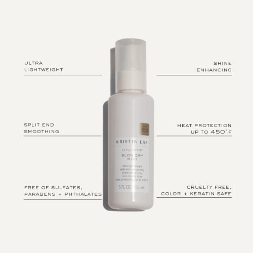 Kristin Ess Style Assist Blow Dry Heat Protectant Spray - Frizz Control + Styling - Shine Enhancing Perspective: right