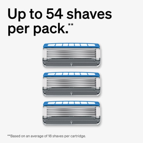 Schick Hydro Dry Skin 5-Blade Razor for Men + 3 Refills with Comfort Coating + Two Hour Moisturizing Perspective: right
