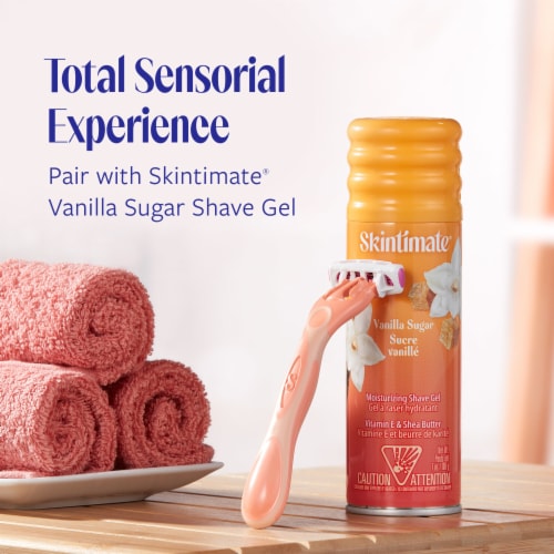 Skintimate Vanilla Sugar Exfoliating Women's Disposable Razors Perspective: right