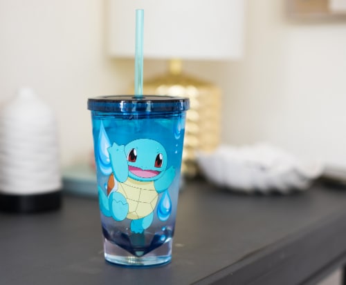 Pokemon Squirtle 16oz Plastic Carnival Cup Tumbler with Lid and Reusable Straw Perspective: right