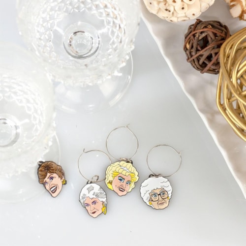 Golden Girls Wine Charms, Set of 4 Perspective: right