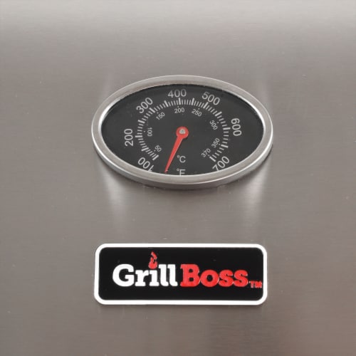 Grill Boss GBC1932M 3 Burner Gas Grill with Top Cover and Side Shelves, Black Perspective: right