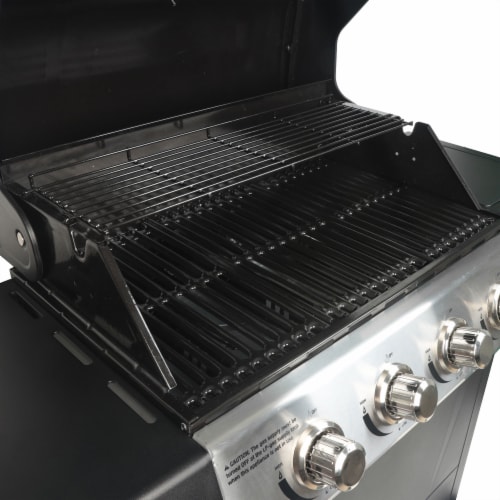 Grill Boss 4-Burner Gas Grill with Side Burner, Cover, Shelves, & Bottle Opener Perspective: right