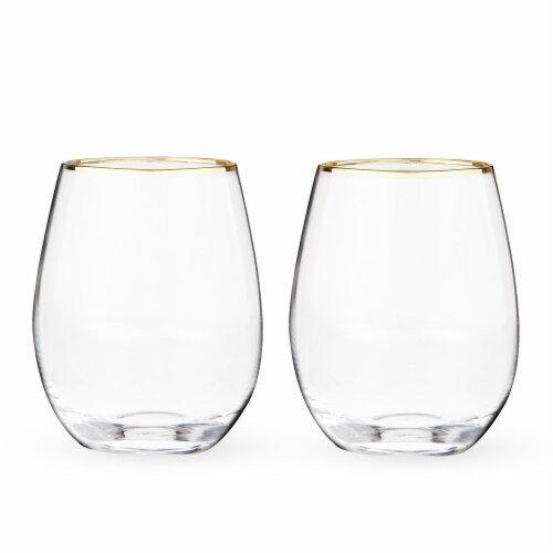 Gilded Stemless Wine Glass Set by Twine Perspective: right