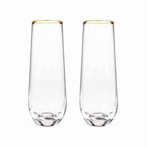 Twine Gilded Stemless Champagne Flute, Set of 2