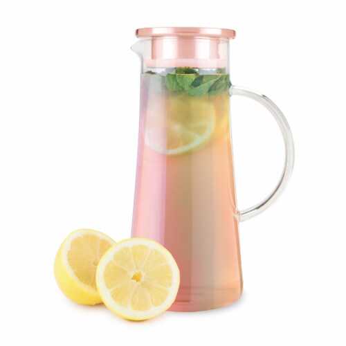 Pinky Up Charlie Iridescent Glass Iced Tea Carafe - Clear Perspective: right