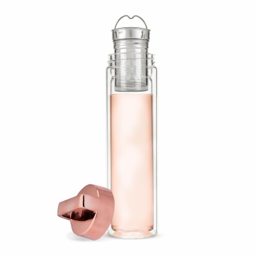 Pinky Up 7744 16 oz Dylan Glass Travel Infuser Mug, Rose Gold Perspective: right