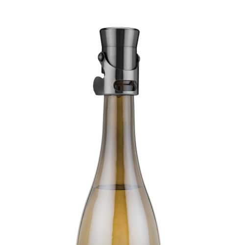 Viski Warren Gunmetal Champagne Stopper - Black Perspective: right