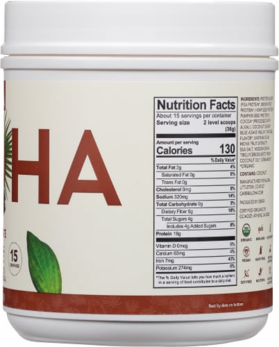 Aloha Organic Chocolate Protein Powder Perspective: right