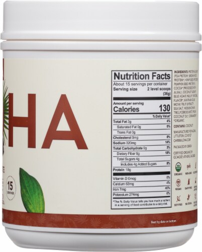 Aloha Organic Chocolate Protein Powder Perspective: right