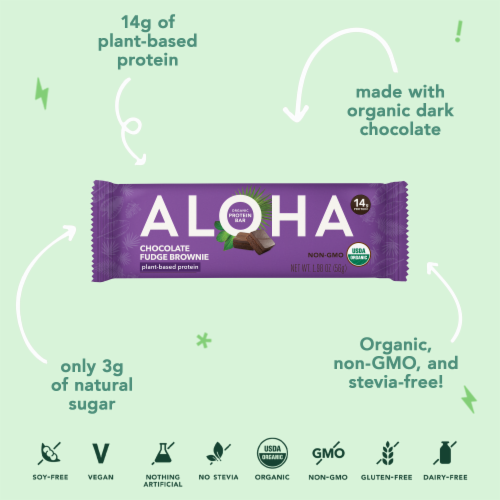 Aloha Chocolate Fudge Brownie Protein Bars Perspective: right