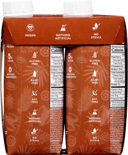 Aloha Organic Chocolate Sea Salt Plant-Based Protein Drinks Perspective: right