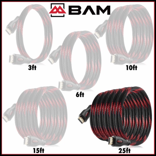 25 Feet High-Speed 4K HDMI Cables (3-Pack) Perspective: right