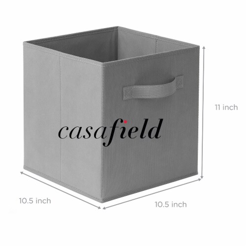 (Set of 6) Collapsible Fabric Cubes, 11 Storage Bins - Gray Perspective: right