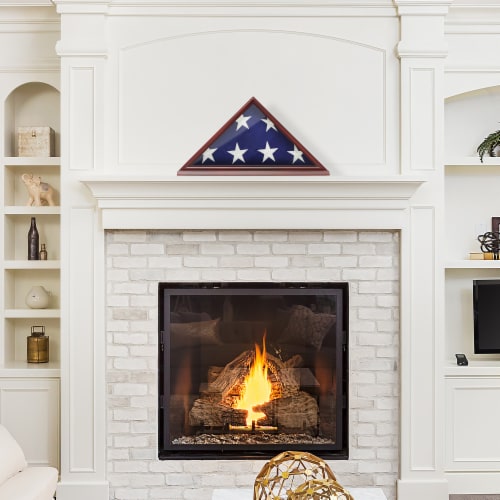 Memorial Veteran American Flag Display Case, Cherry Wood by Reminded Perspective: right