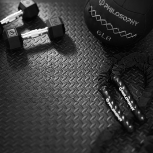 36 Gym Exercise Flooring Mats - 12 Foam Workout Floor Tiles - Black Perspective: right