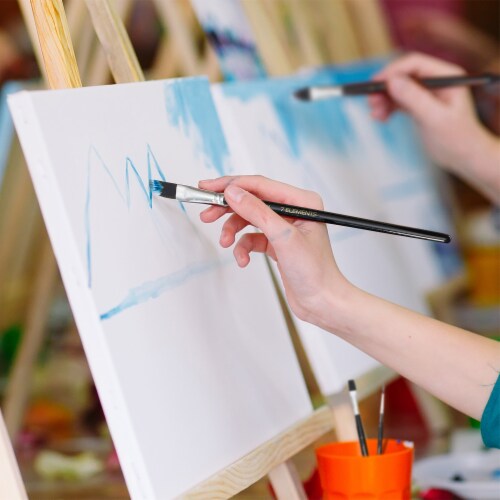 Stretched Canvas for Painting - Primed White Art Canvases 12 x 12  8pk Perspective: right