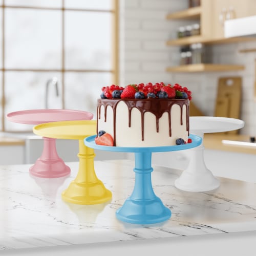 Round Pedestal Cake Stand Blue 11 Dessert Display Holder 1 Fry s Food Stores